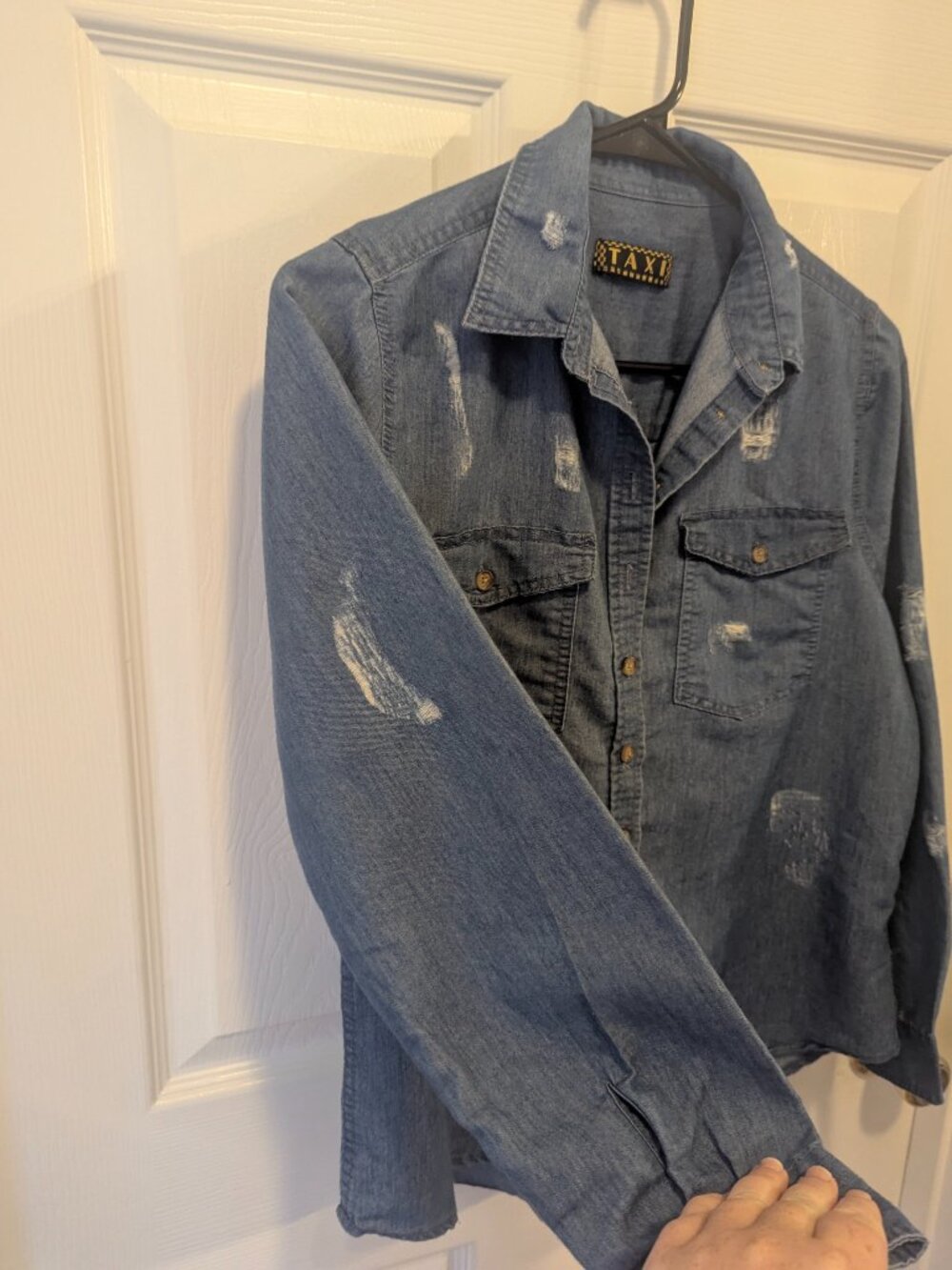 Taxi denim blue distressed bottom down - L - Picture 3 of 7